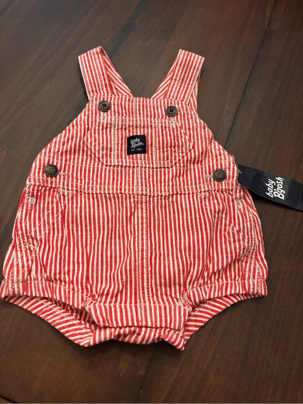 OshKosh B'gosh Red and White Striped Baby Overalls 100% cotton